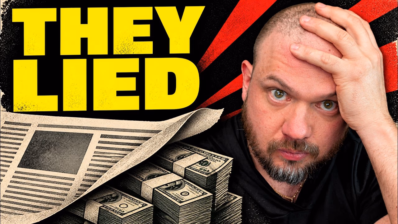 Video thumbnail from Wes Roth's coverage of the Jacob Coxon resignation story, headlined 'THEY LIED' over a newspaper-and-cash illustration.