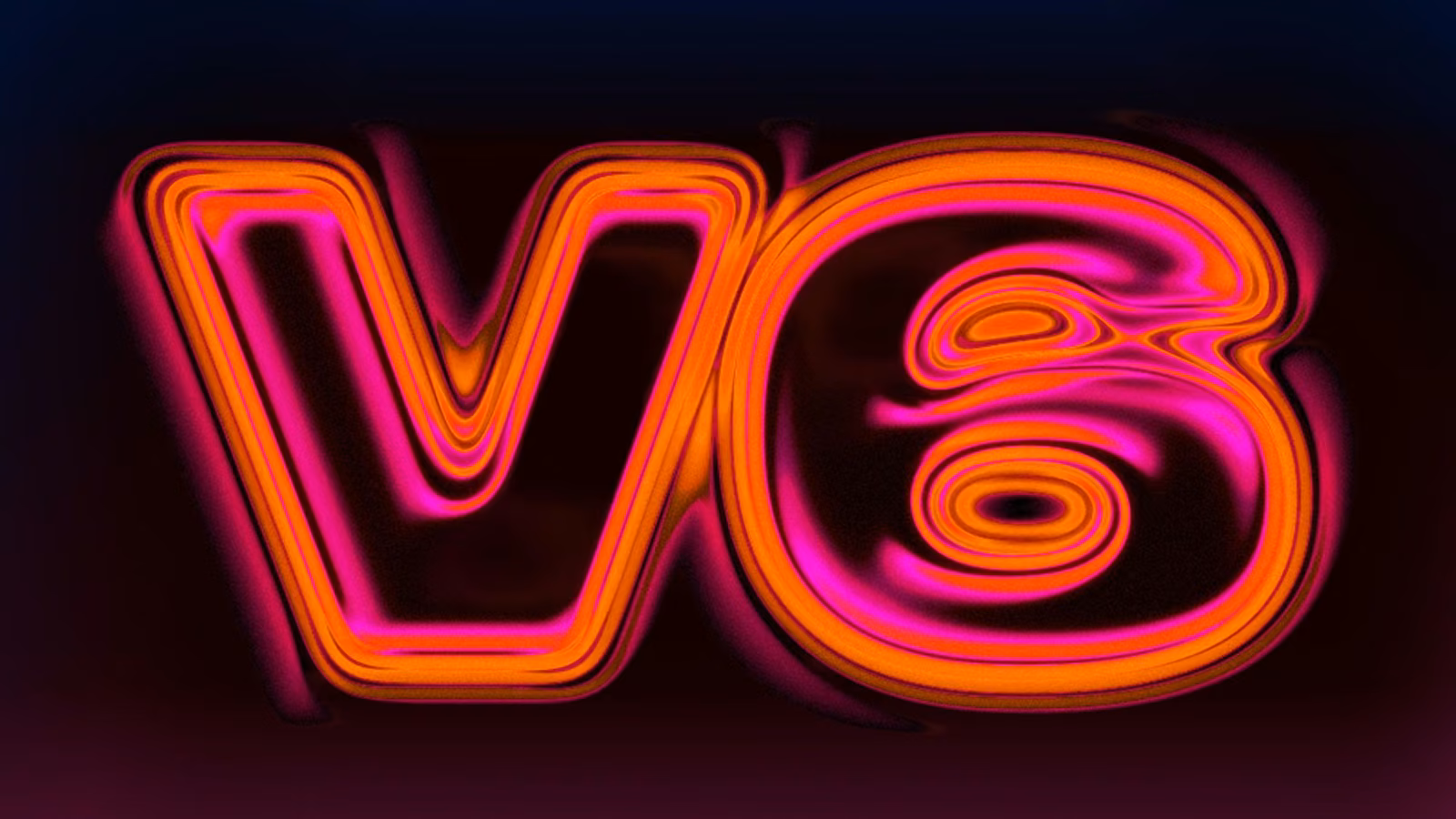 Suno's official v6 launch graphic: a glowing pink-and-orange neon 'V6' wordmark on a dark background.