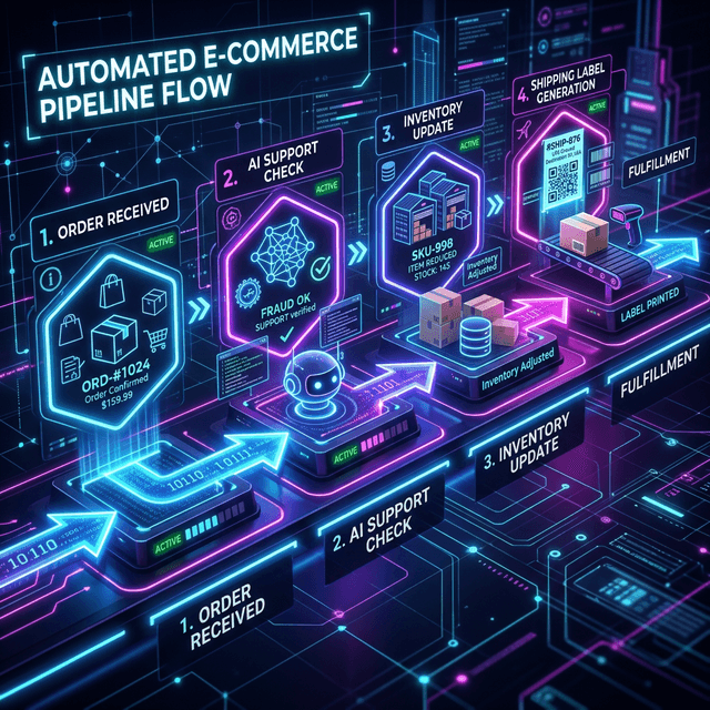 E-commerce automation pipeline visualization