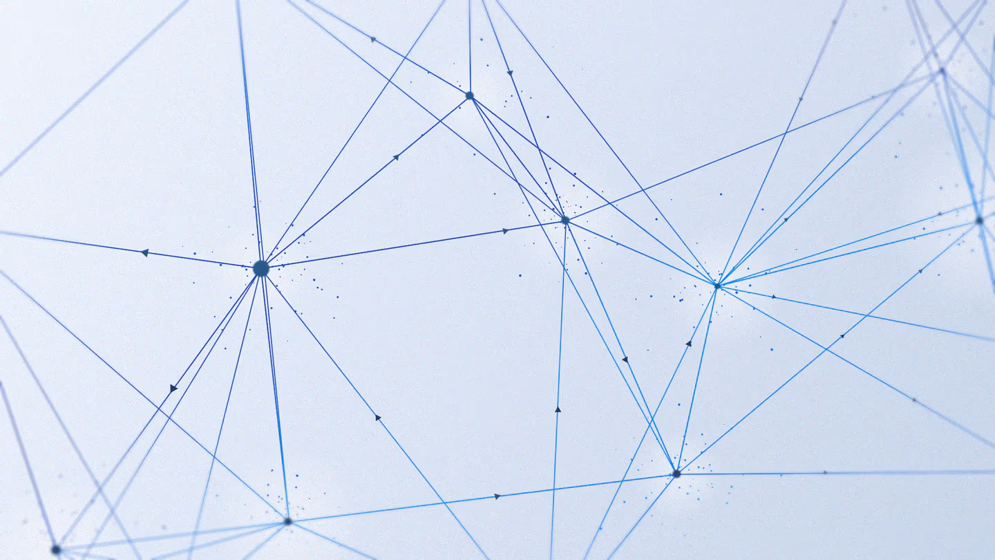 Abstract network graphic of connected nodes and lines from Meta's official Muse Glimmer research blog post.