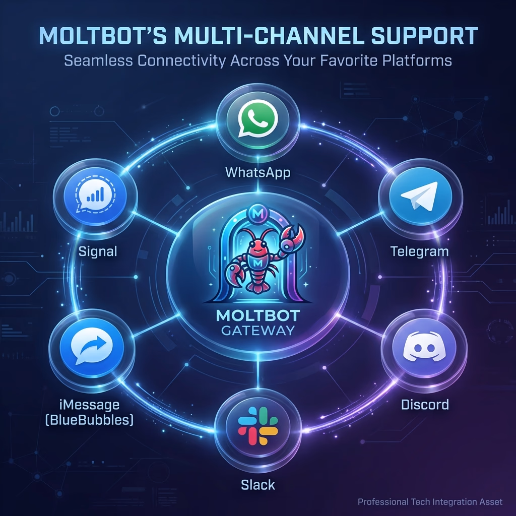 Moltbot Multichannel Support Infographic