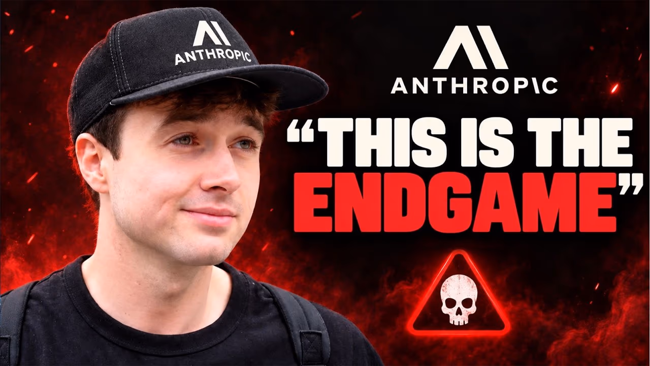 Video thumbnail from AI Revolution X's coverage of the story, reading 'THIS IS THE ENDGAME' next to the Anthropic logo, illustrating the internal-culture quote at the centre of Coxon's resignation.
