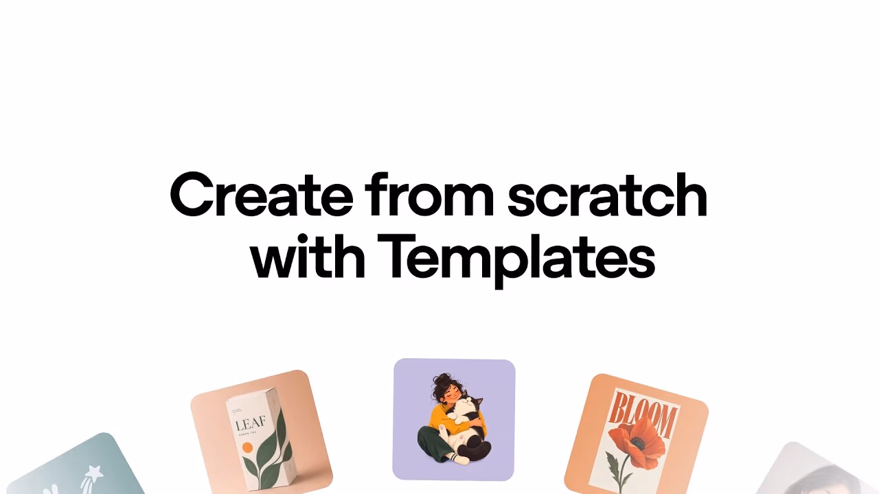 Official OpenAI screenshot showing the new Templates feature in ChatGPT Images 2.5, with sample template thumbnails for tea packaging, a pet illustration, a 'Bloom' poster, and other pre-built formats.