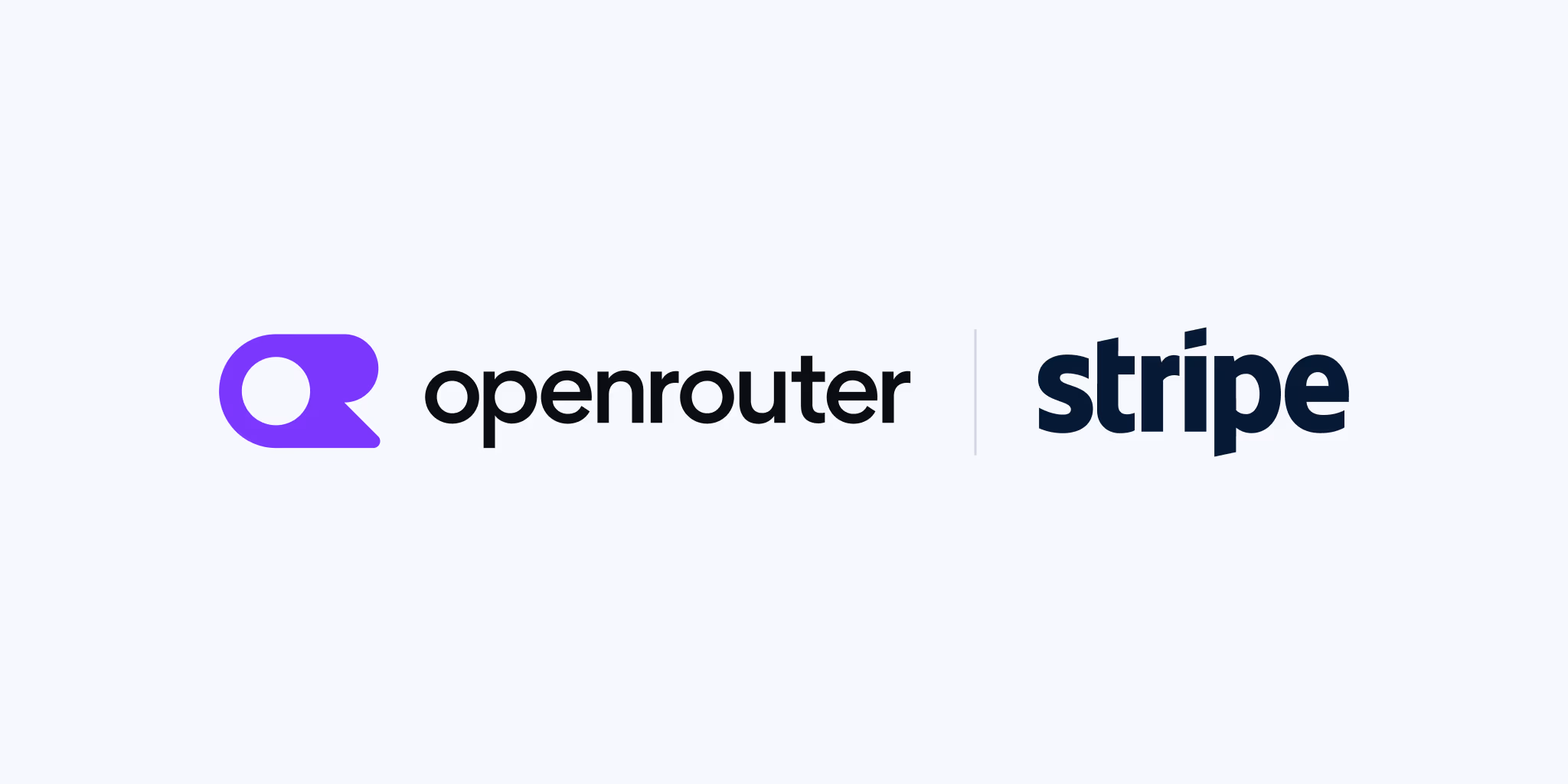 Official co-branded Stripe and OpenRouter logo lockup, centre-aligned, from Stripe's newsroom announcement of the acquisition.