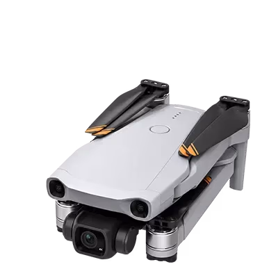 A folded consumer drone shown as a clean, studio-lit 3D product render, an example of Tripo AI's use in industrial design and product visualisation workflows.