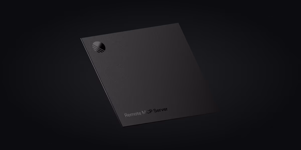 Linear's changelog graphic for the MCP server: a dark square card embossed with the Linear logo and the words 'Remote MCP Server' on a black background