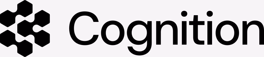 The Cognition AI company logo, a hexagonal chain-link mark next to the wordmark 'Cognition'