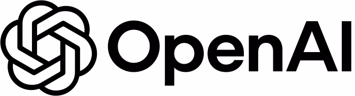 The OpenAI logo: a black interlocking geometric symbol next to the wordmark 'OpenAI'