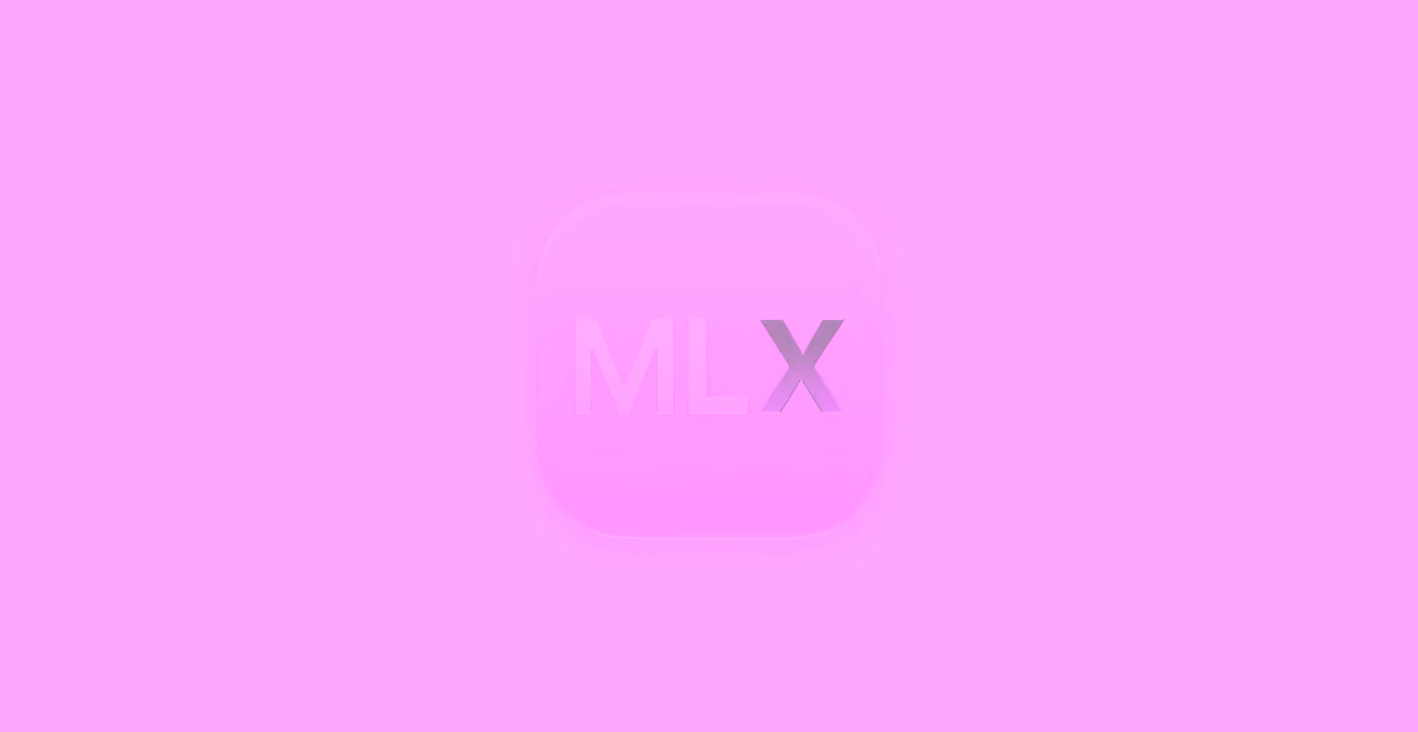 Apple's banner for its MLX research post: a rounded square MLX app icon on a pale grey background.